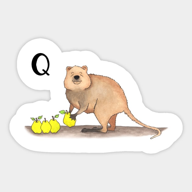 Q is for Quokka Sticker by thewatercolorwood